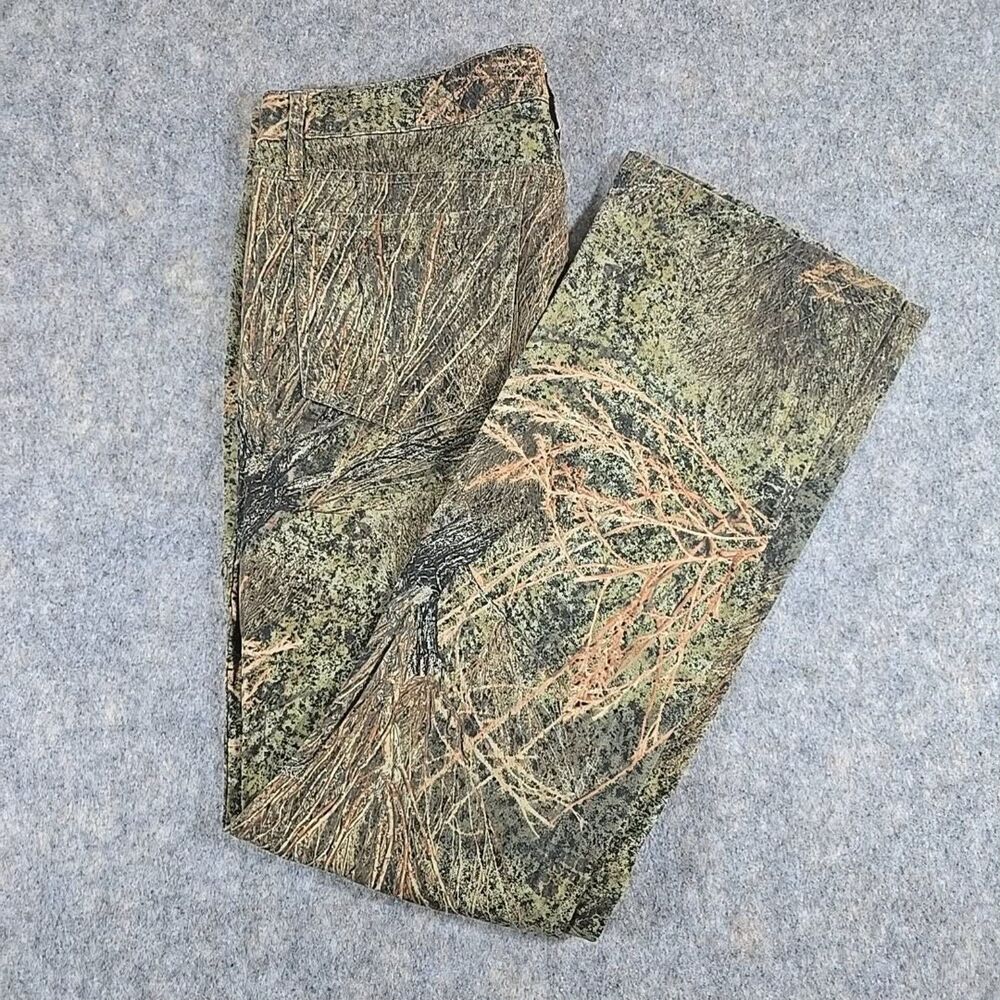 Mossy Oak Brush Camo Pants Womens Size 12 Flare Hunting Woods Outdoors Work